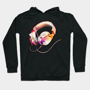 Pastel Colors Headphones Watercolor Art Hoodie